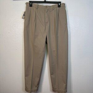Polo Ralph Lauren Pants Men's 34x30 Beige Tan Andrew Pleated Slacks Chino